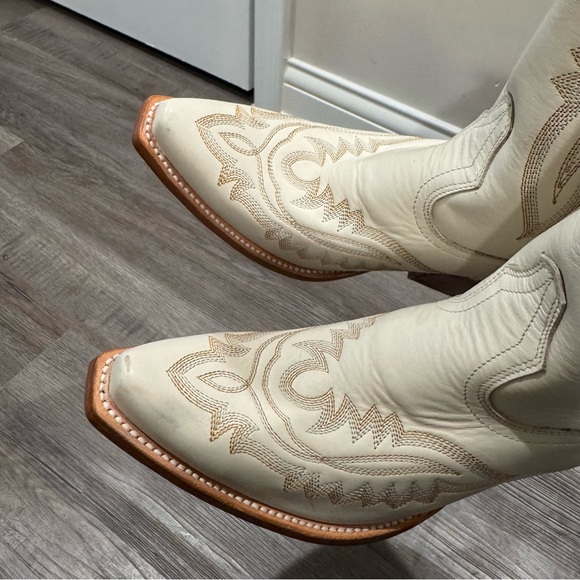 Ariat Casanova Tall Blanco White Leather Cowboy Western Heeled Boots - Picture 10 of 12